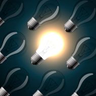 Seamless pattern with rows of light bulbs