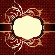 Red seamless geometric pattern with vintage frame N2