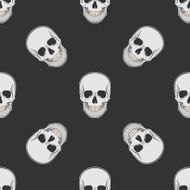 Vector seamless retro pattern skull
