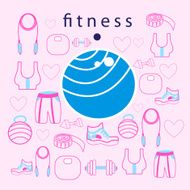 fitness ball on background