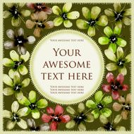 Square postcard with watercolor flowers N3