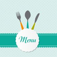 Background with Forks Spoons end Knifes Vector Illustration