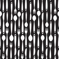 Seamless Pattern with Forks Spoons end Knifes Vector Illustrat