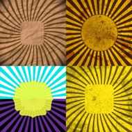 Set Vintage Colored Rays background N16