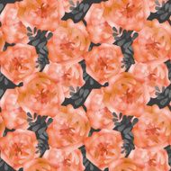 Seamless watercolors flowers pattern background N4