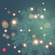 Circle mandala lace hand-drawn kaleidoscope ornament vector card N5