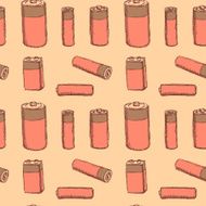 Sketch batteries in vintage style N2