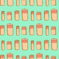 Sketch batteries in vintage style N3