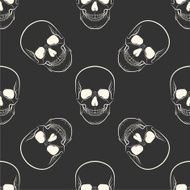 Vector seamless retro pattern skull N2