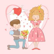 the young man gives a bouquet of flowers girls