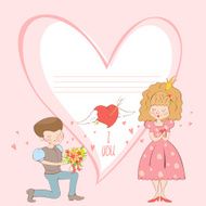 the young man gives a bouquet of flowers girls N2