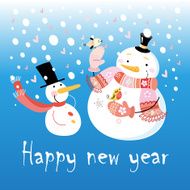 Christmas Greeting Card with snowman N5
