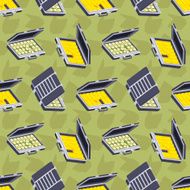 Seamless pattern with the open briefcases