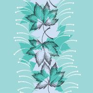 Seamless pattern with dotted leaves in black