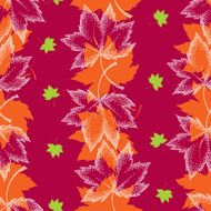 Seamless pattern with dotted white leaves