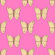 Sketch butterfly in vintage style