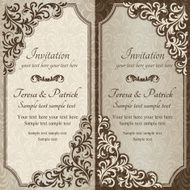 Baroque invitation brown and beige N2