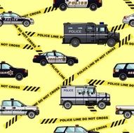 Police and sheriff cars seamless pattern