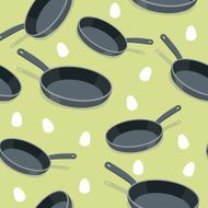 Pan seamless pattern Vector background for cuisine from pans K