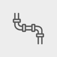 Water pipeline thin line icon
