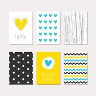 Set of love theme cards