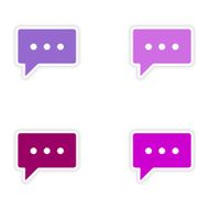 assembly realistic sticker design on paper thinking cloud N2