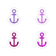 assembly realistic sticker design on paper anchors N2