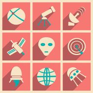 Flat with shadow concept and mobile application space