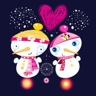 Christmas Greeting Card with snowman N6