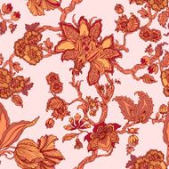 Seamless pattern with flowers of Frangipani N7