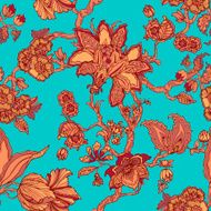 Seamless pattern with flowers of Frangipani N8