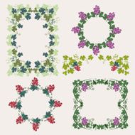 Frame with grapes and Grape Design Elements