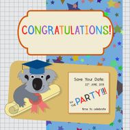 Graduation Congratulation Invitation Template with Koala N2