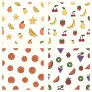 Set of fruits patterns