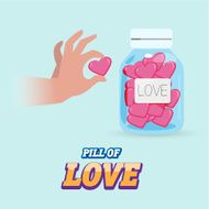 pill of love in bottle - vector illustration