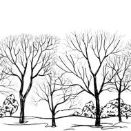 Winter landscape seamless wallpaper