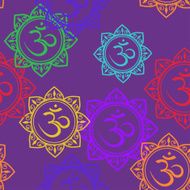 Seamless pattern of Om signs
