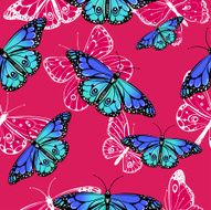 Seamless pattern of butterflies N6