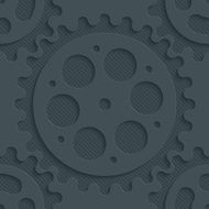 Cogwheel dark seamless vector background with 3D effect N2