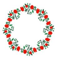 wreath of flowers roses with leaves