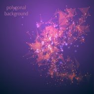 Abstract low poly geometric technology vector background with co
