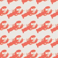 Lobster seamless vector pattern