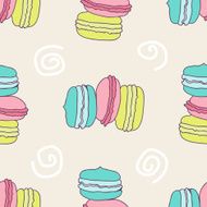 Seamless yammy macaron pattern