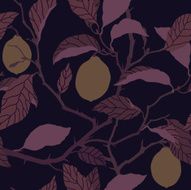 Seamless pattern with lemon tree