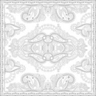unique coloring book square page for adults - floral authentic N42