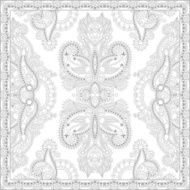 unique coloring book square page for adults - floral authentic N43
