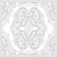 unique coloring book square page for adults - floral authentic N44
