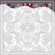 unique coloring book square page for adults - floral authentic N45