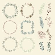 Colorful Hand Sketched Frames Borders Design Elements N2