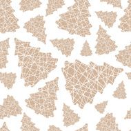 seamless pattern of christmas tree thread
